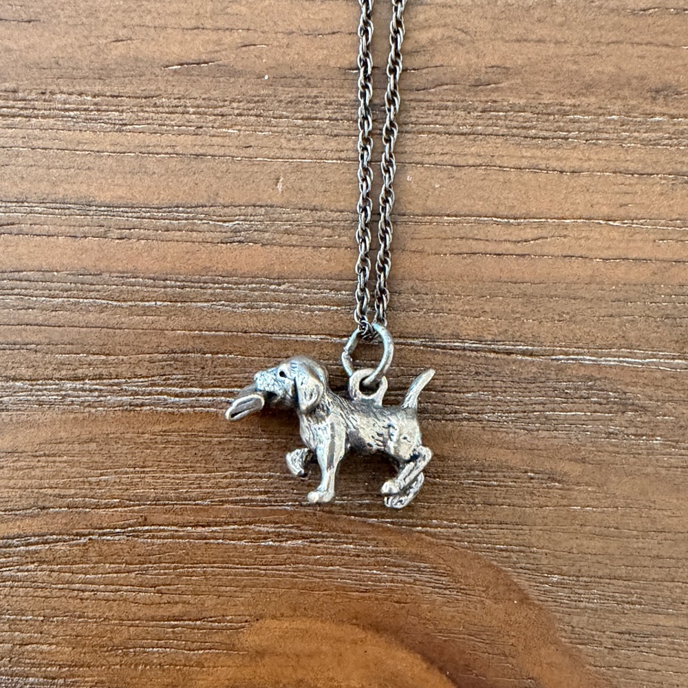 Real Silver Dog Pendant Necklace 🐾